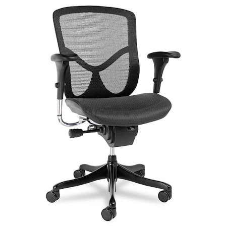Alera Executive Chair Ergonomic Multifunction Mid-Back Mesh Chair, T-Bar Arms, 18-3/8" to 23" Height ALEEQA42ME10B